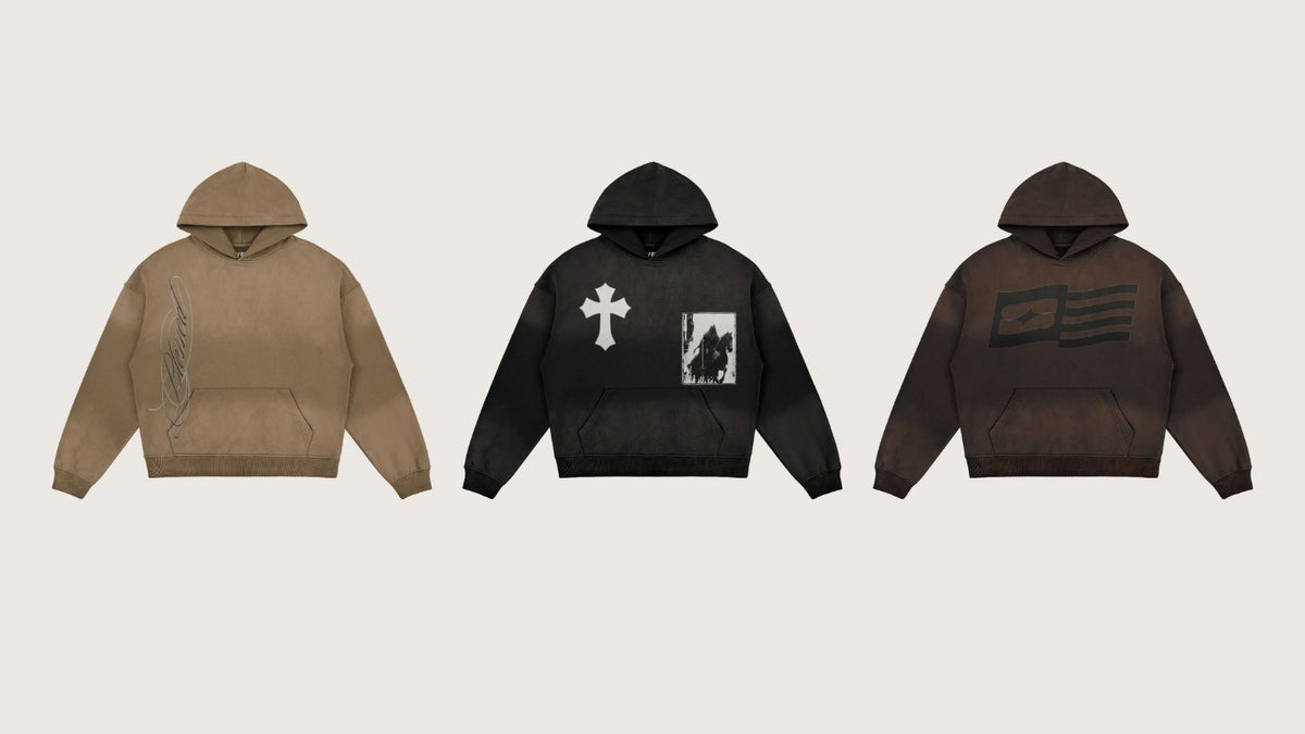 VFF oversized graphic hoodies with washed vintage finish