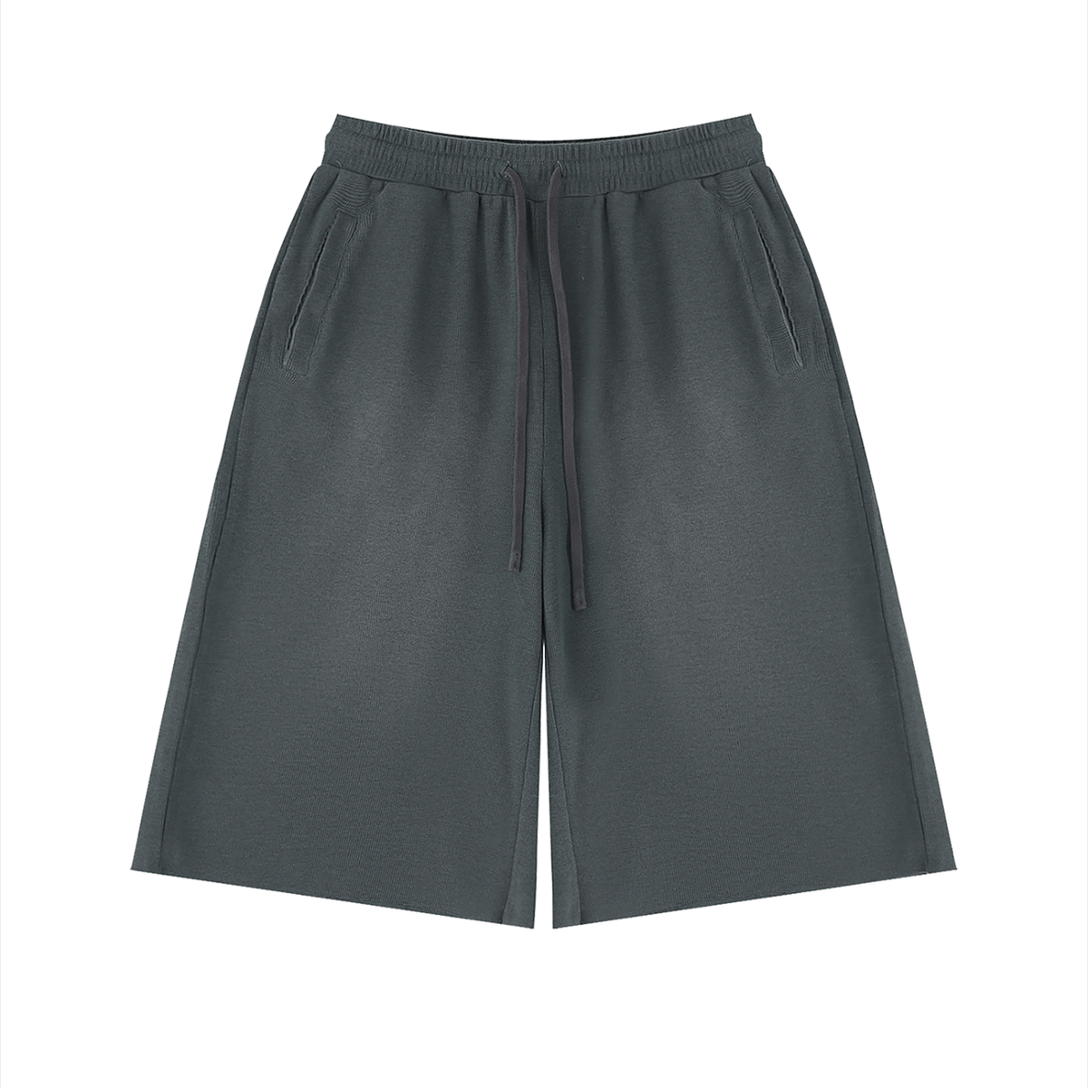 VFF sunfade raw edge fleece shorts in Gray – front view
