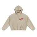 VFF 350 GSM boxy piping fleece hoodie in Khaki – front view