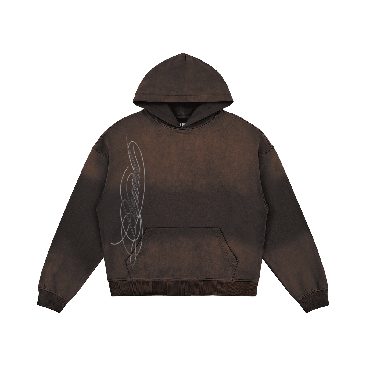 VFF Blessed oversized graphic hoodie in Dark Grey – front view