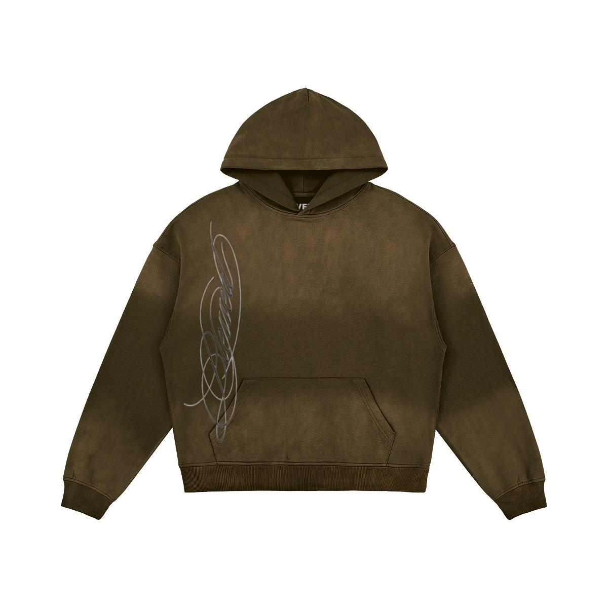 VFF Blessed oversized graphic hoodie in Grey Green – front view