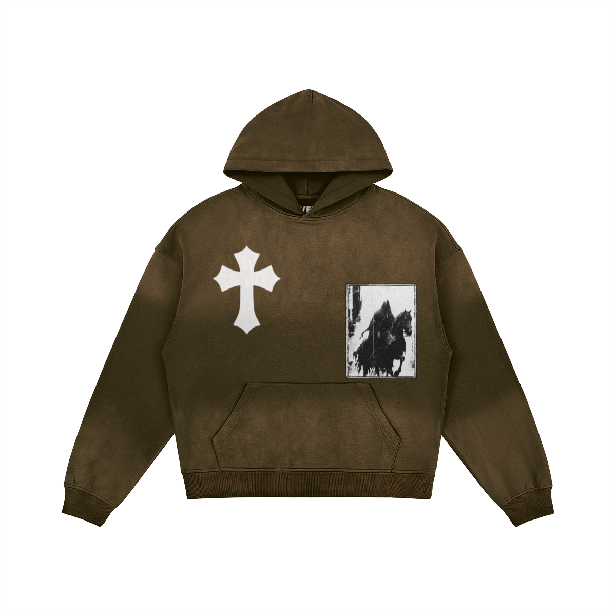 VFF Crusader Knight oversized graphic hoodie in Dark Grey – front view