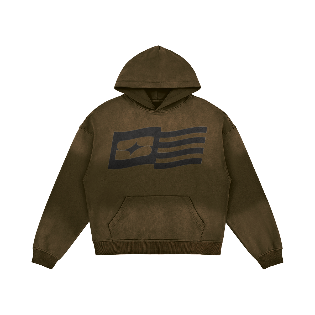VFF oversized flag graphic hoodie in Dark Grey – front view