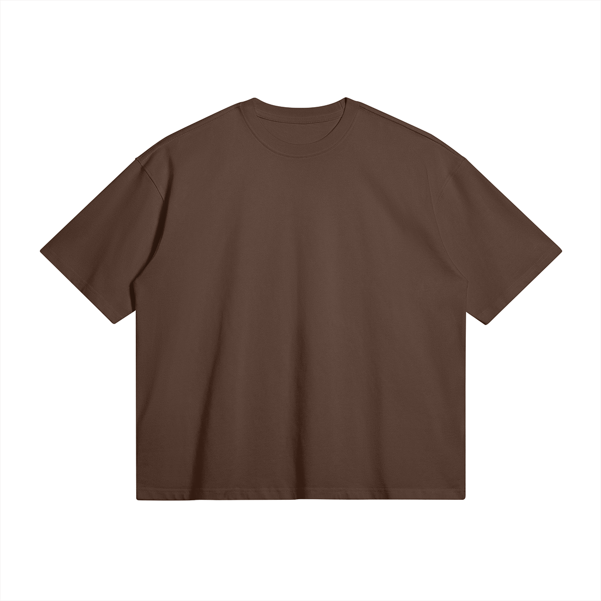 VFF 280 GSM ultra heavyweight boxy t-shirt in Dark Brown – front view