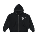 VFF butterfly full zip boxy hoodie in Black – front view