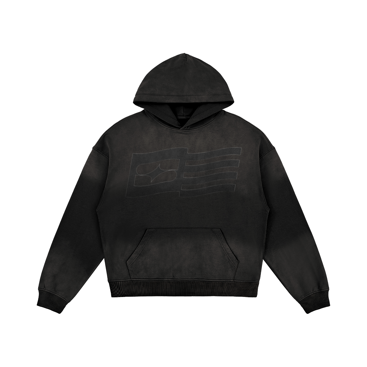VFF oversized flag graphic hoodie in Black – front view