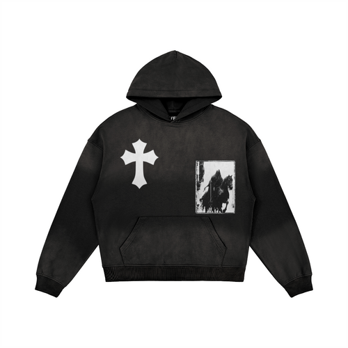 VFF Crusader Knight oversized graphic hoodie in Black – front view