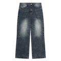 VFF distressed wide leg jeans in Washed Blue – front view