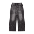VFF black wash wide leg jeans in Black – front view