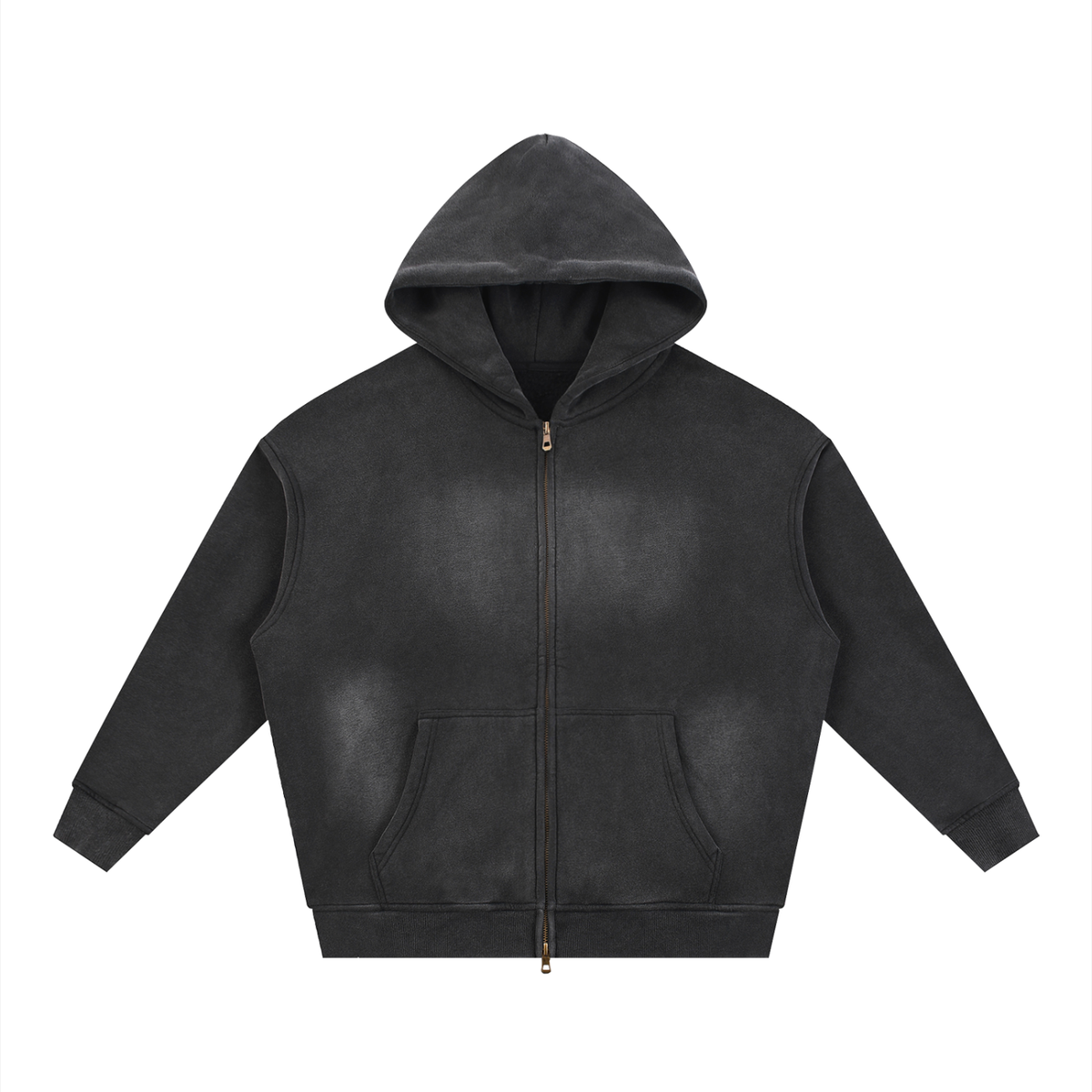 VFF sunfade two-way zip boxy hoodie – front view