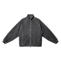 VFF vintage wash full zip mesh jacket in Dark Gray – front view
